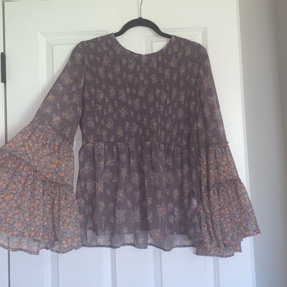 Purple Wide Sleeve Top